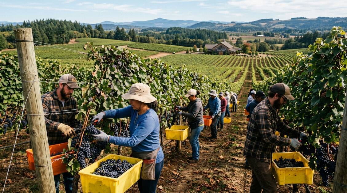 Farm labor crew Willamette Valley Oregon