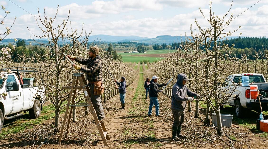 Oregon nursery vineyard harvest crew